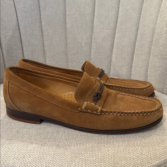 Martin Dingman Tan Leather Mens Luxury 
Loafers with Leather Strap Detailing - Picture 3 of 8